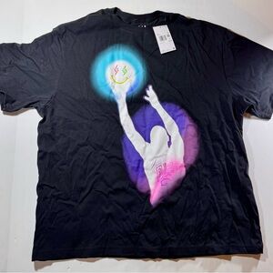 Black Graphic T-Shirt with Basketball Design